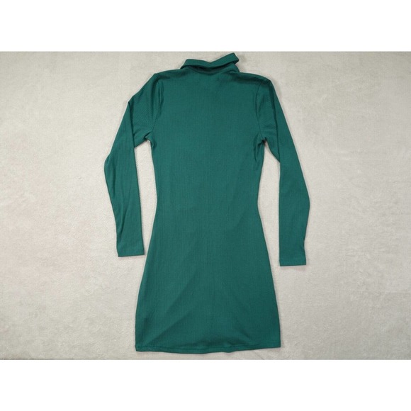 Abercrombie Fitch Womens Green Shirt Dress Solid Ribbed Buttons Long Sleeve S - Picture 13 of 13